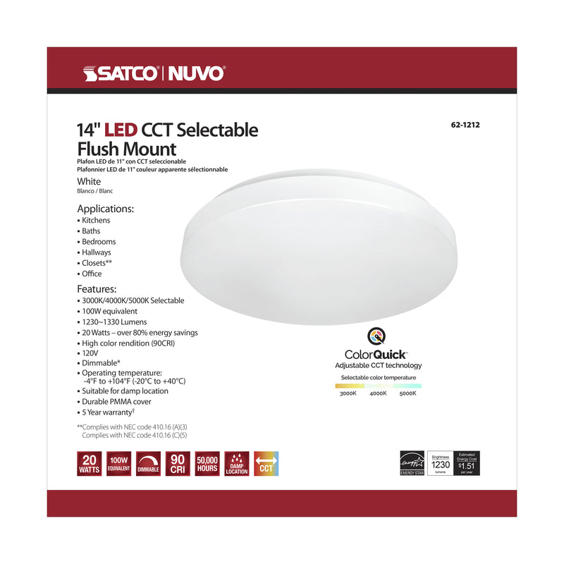 SATCO - Satco Nuvo 15.75 in. H X 3.74 in. W X 15.75 in. L White LED Ceiling Light Fixture