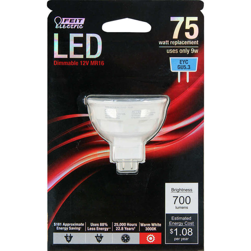 FEIT - Feit MR16 GU5.3 LED Bulb Warm White 75 Watt Equivalence 1 pk