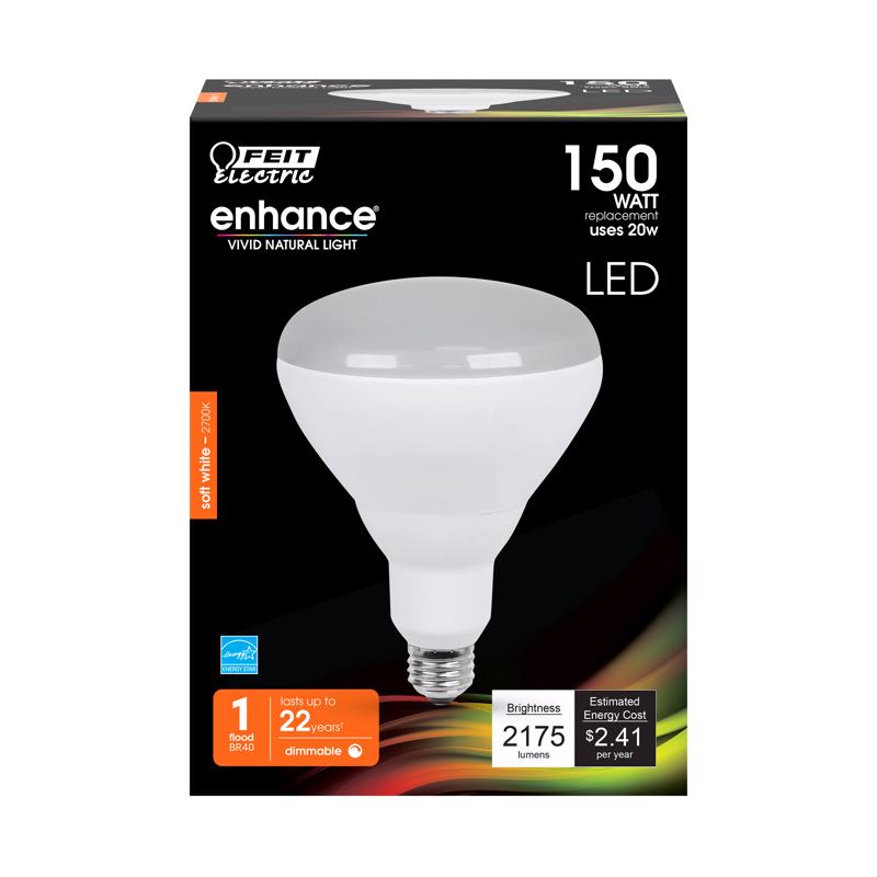 FEIT - Feit BR40 E26 (Medium) LED Bulb Soft White 150 Watt Equivalence 1 pk