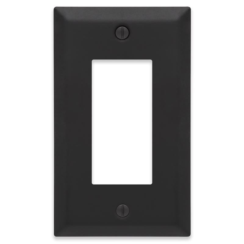 AMERELLE - Amerelle Century Matte Black 1 gang Stamped Steel Decorator Wall Plate 1 pk