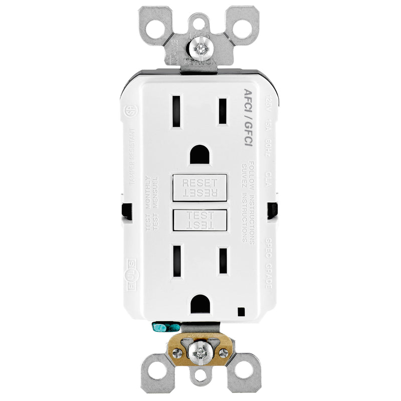 LEVITON - Leviton SmartlockPro 15 amps 125 V Duplex White Outlet 5-15R 1 pk