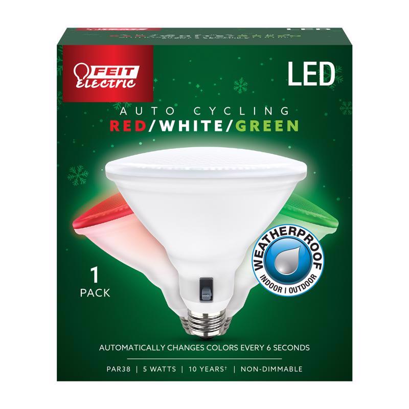 FEIT - Feit PAR 38 E26 (Medium) LED Bulb Color Changing 6 Watt Equivalence 1 pk