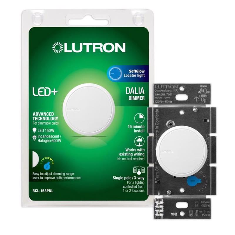 LUTRON - Lutron Dalia Single Pole 3-Way Dimmer Switch White 1 pk