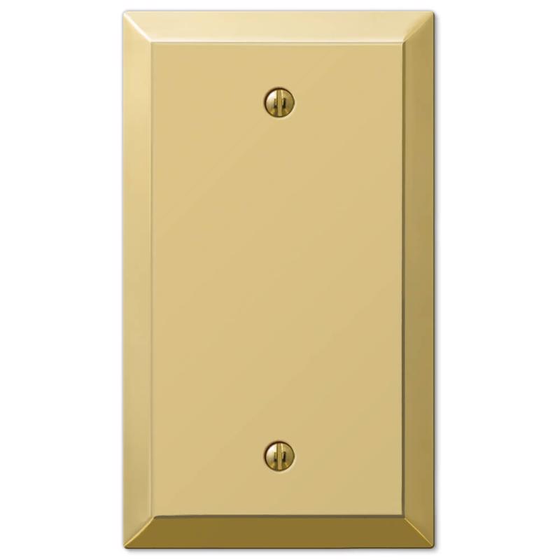 AMERELLE - Amerelle Century Polished Brass 1 gang Stamped Steel Blank Wall Plate 1 pk