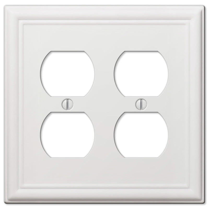 AMERELLE - Amerelle Chelsea White 2 gang Stamped Steel Duplex Wall Plate 1 pk [149DDW]