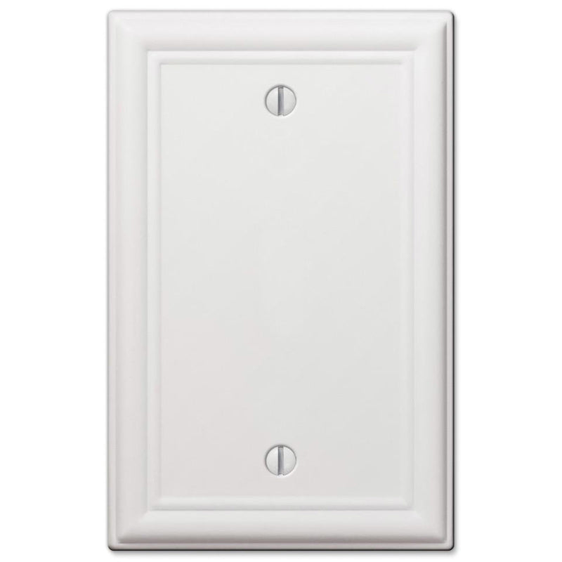 AMERELLE - Amerelle Chelsea White 1 gang Stamped Steel Blank Wall Plate 1 pk