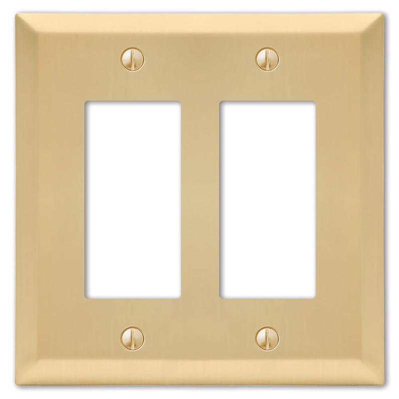 AMERELLE - Amerelle Century Satin Brass 2 gang Stamped Steel Decorator Wall Plate 1 pk