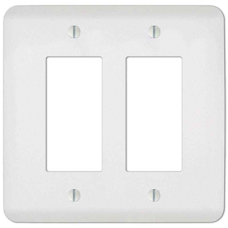 AMERELLE - Amerelle Capri Paintable Textured White 2 gang Stamped Steel Decorator Wall Plate 1 pk