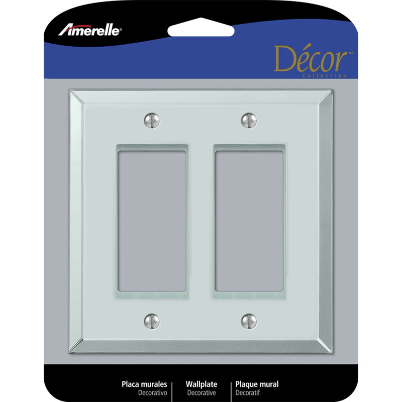 AMERELLE - Amerelle Decora Mirror Clear 2 gang Acrylic Decorator Wall Plate 1 pk