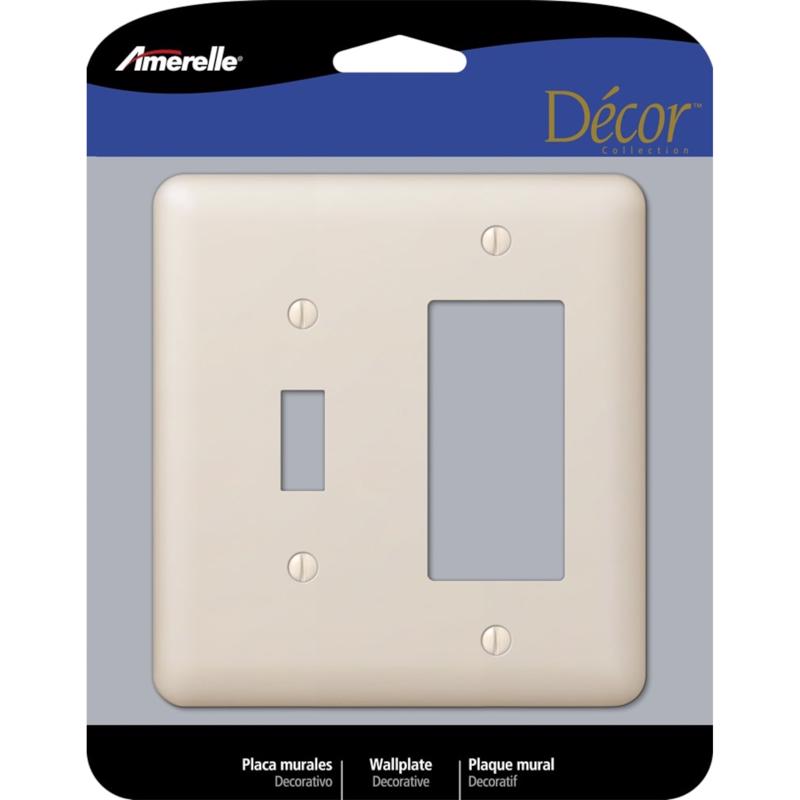 AMERELLE - Amerelle Devon Light Almond 2 gang Stamped Steel Decorator/Toggle Wall Plate 1 pk