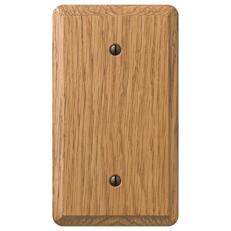 AMERELLE - Amerelle Contemporary Light Brown 1 gang Oak Wood Blank Wall Plate 1 pk