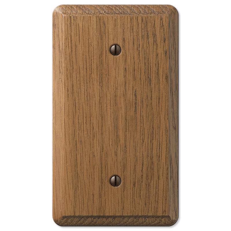 AMERELLE - Amerelle Contemporary Medium Brown 1 gang Oak Wood Blank Wall Plate 1 pk