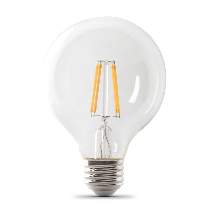 FEIT - Feit G25 E26 (Medium) Filament LED Bulb Soft White 100 Watt Equivalence 3 pk