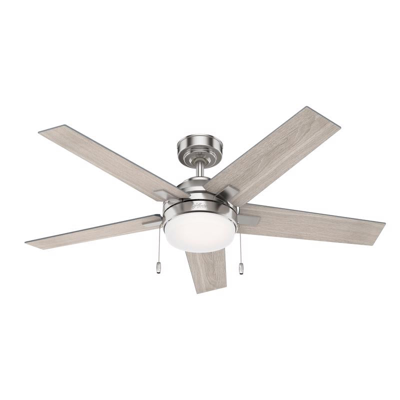 HUNTER - Hunter Bartlett 52 in. Brushed Nickel Silver LED Indoor Ceiling Fan