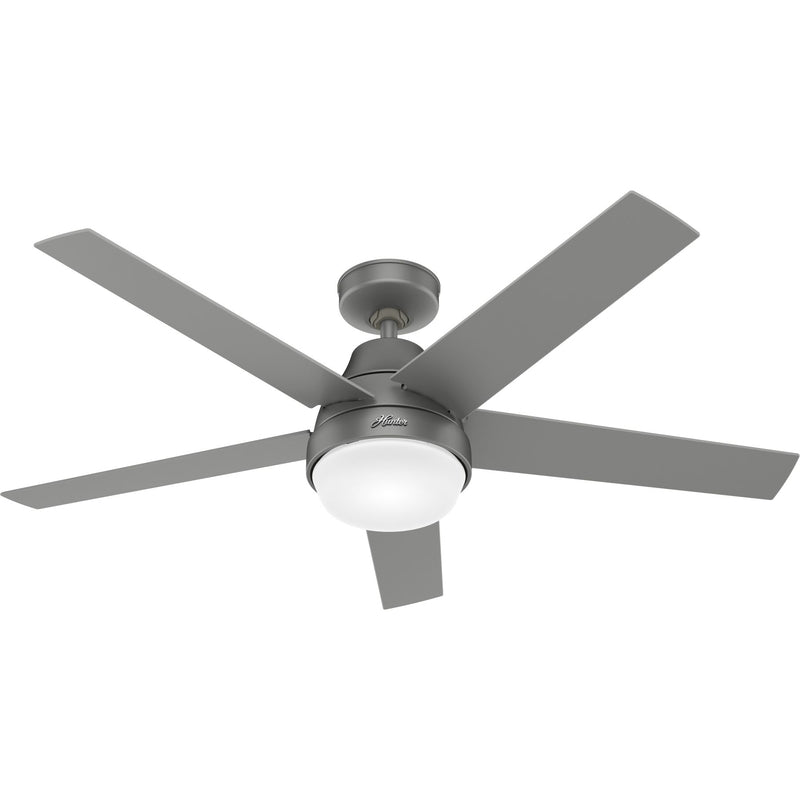 HUNTER - Hunter Aerodyne 52 in. Matte Silver Gray LED Indoor Ceiling Fan