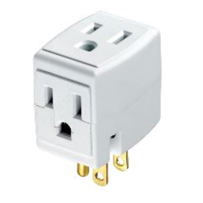 LEVITON - Leviton Grounded 3 outlets Cube Tap 1 pk