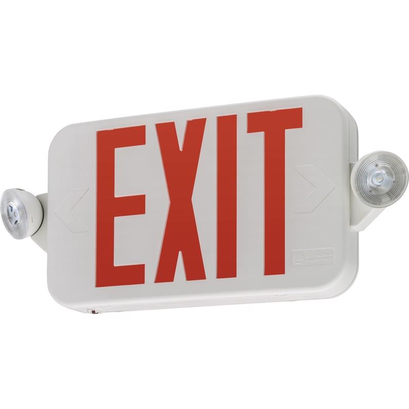 LITHONIA LIGHTING - Lithonia Lighting Switch Hardwired LED White Exit Sign and Emergency Light