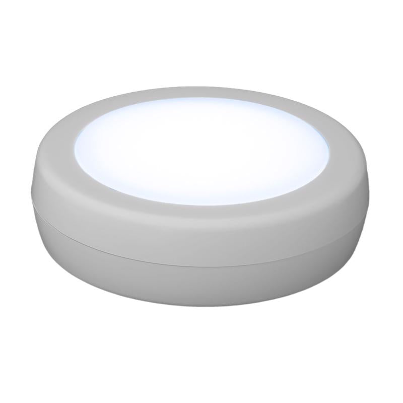AMERTAC - Amertac White Battery Powered LED Puck Light 1 pk