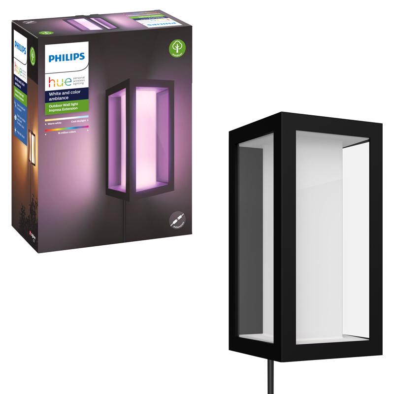 PHILIPS - Philips Hue Matte Black Dusk to Dawn LED Wall Lantern