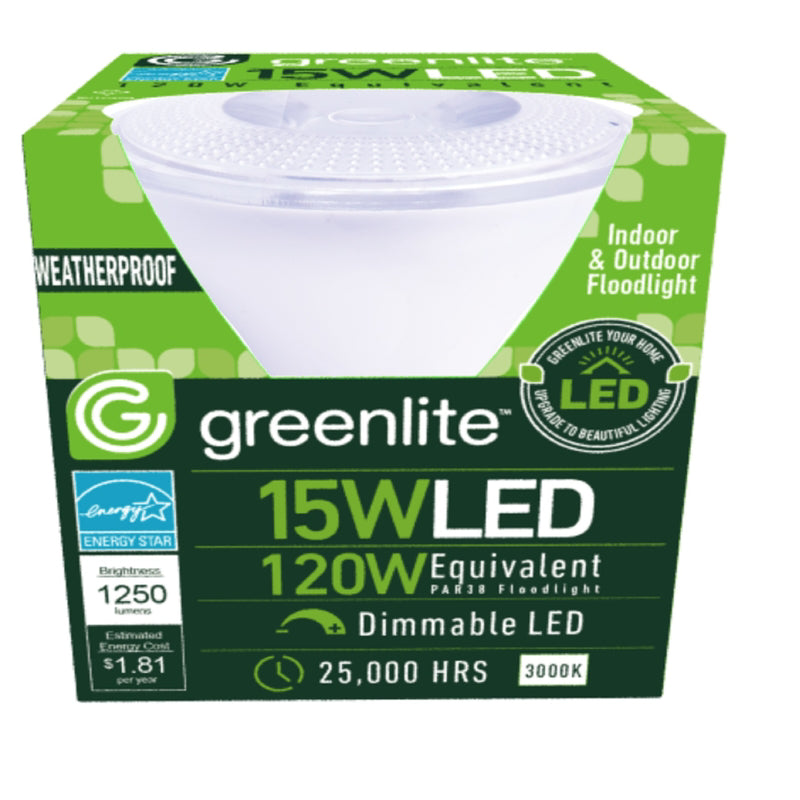 GREENLITE - Greenlite PAR38 E26 (Medium) LED Floodlight Bulb Bright White 120 Watt Equivalence 1 pk