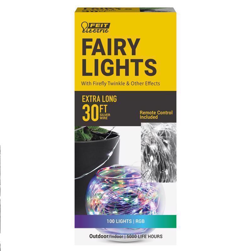 FEIT - Feit String Lights LED Fairy String Lights Multicolored 30 ft. 100 lights