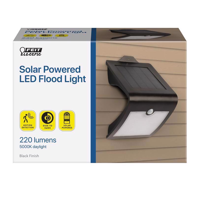 FEIT - Feit LED Motion-Sensing Solar Powered LED Black Security Floodlight