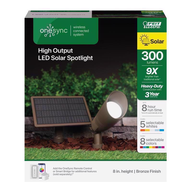 FEIT - Feit OneSync Solar Powered 100 W LED Spot Light Kit 1 pk