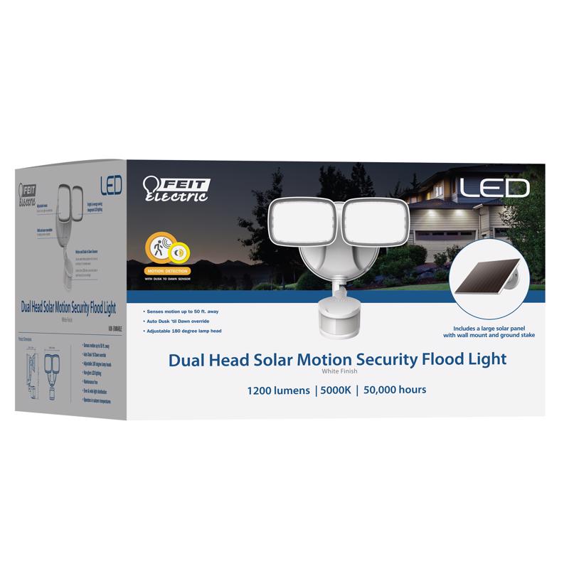 FEIT - Feit LED Motion-Sensing Solar Powered LED White Security Floodlight [S9.51200850SLWH]