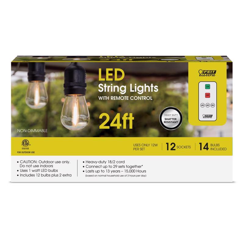 FEIT - Feit String Lights LED String Lights w/Remote Control Amber 24 ft. 12 lights