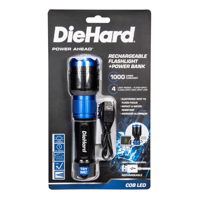 DORCY - Dorcy DieHard 1000 lm Black/Blue LED Flashlight Power Bank