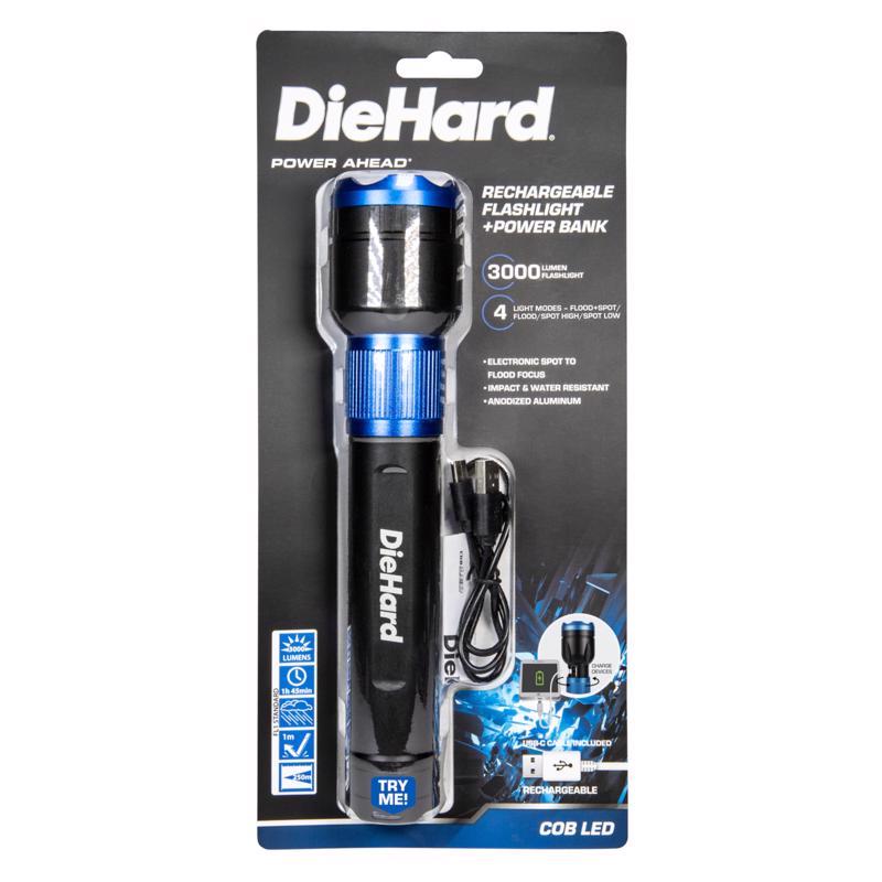 DORCY - Dorcy DieHard 3400 lm Black/Blue LED Flashlight Power Bank