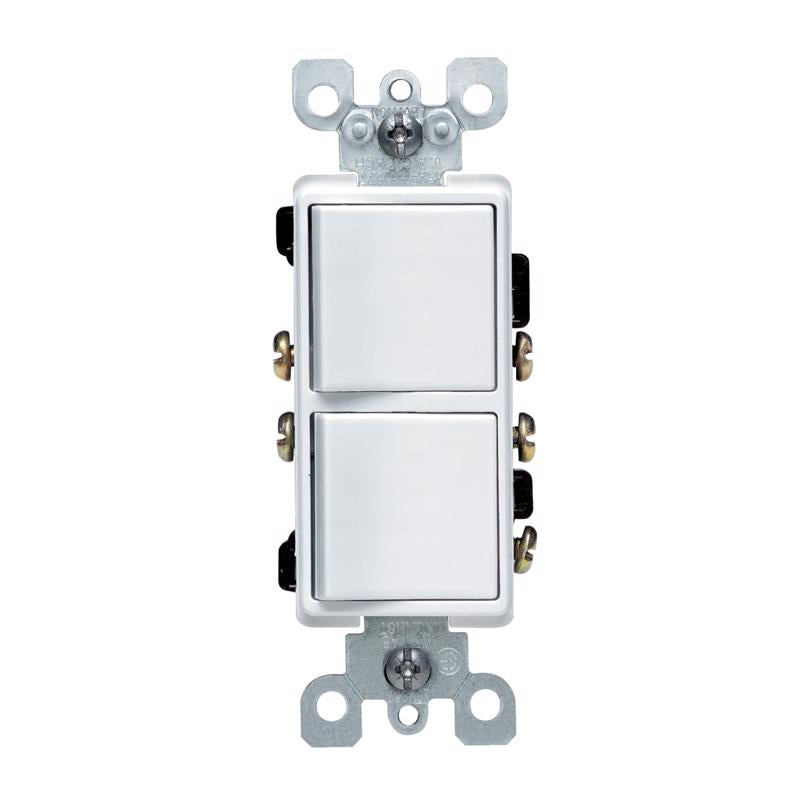 LEVITON - Leviton Decora 15 amps Single Pole 3-Way/Combination Duplex Combination Switch White 1 pk