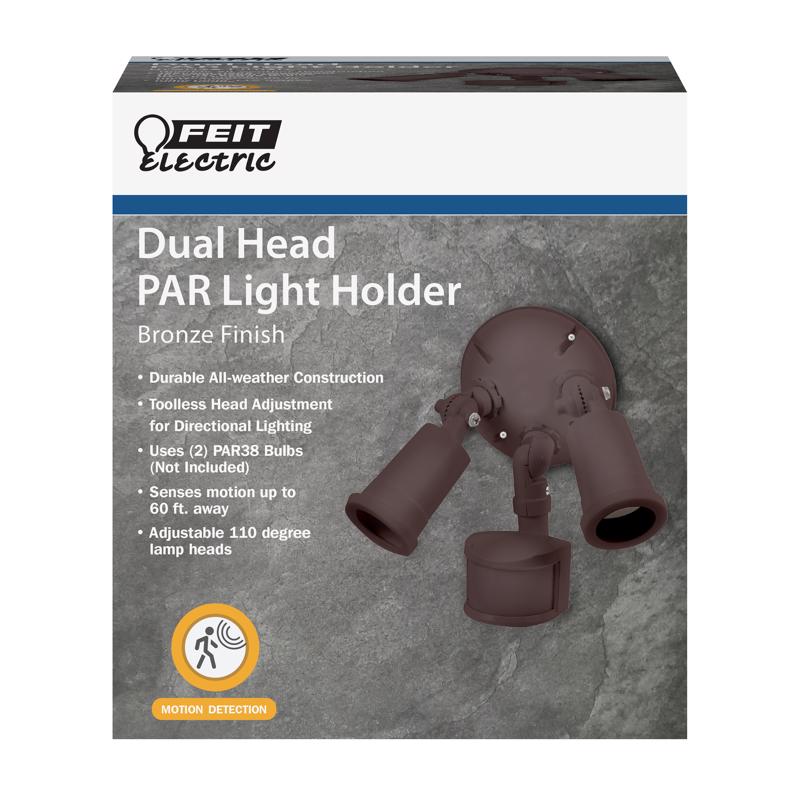 FEIT ELECTRIC - Feit Electric Motion-Sensing 180 deg Bronze Dual Floodlight Hardwired