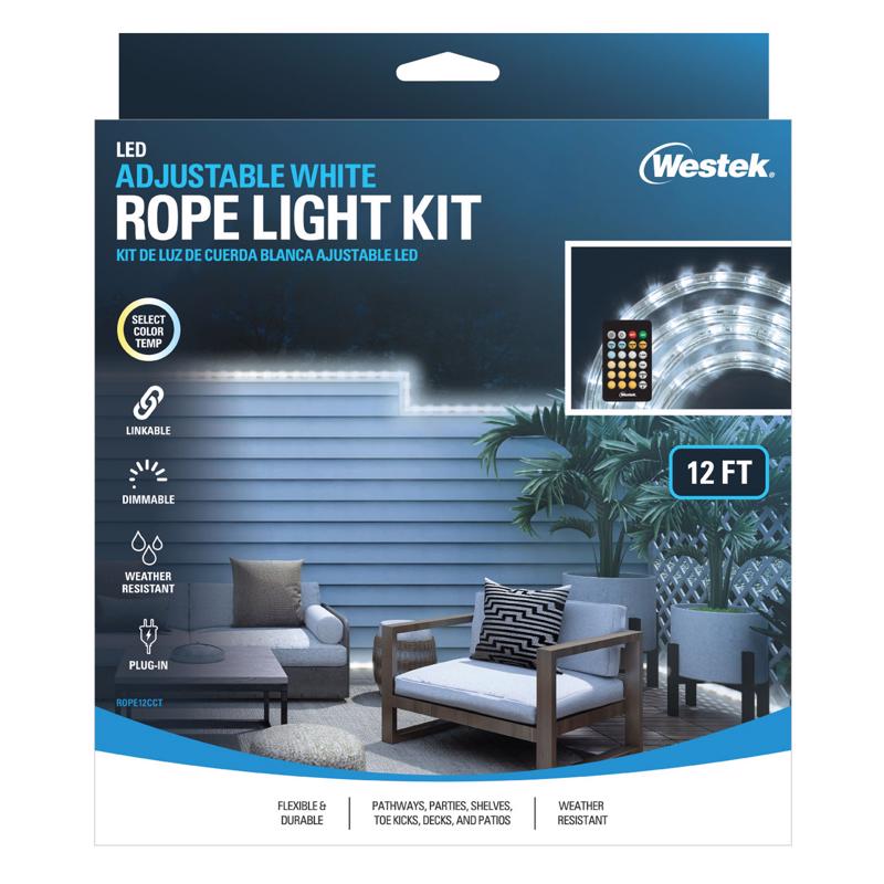 WESTEK - Westek 12 ft. L White Plug-In LED Rope Light Kit 275 lm