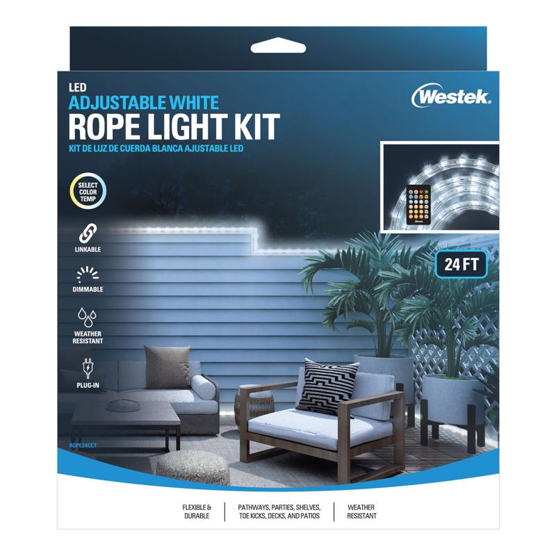 WESTEK - Westek 24 ft. L White Plug-In LED Rope Light Kit 548 lm