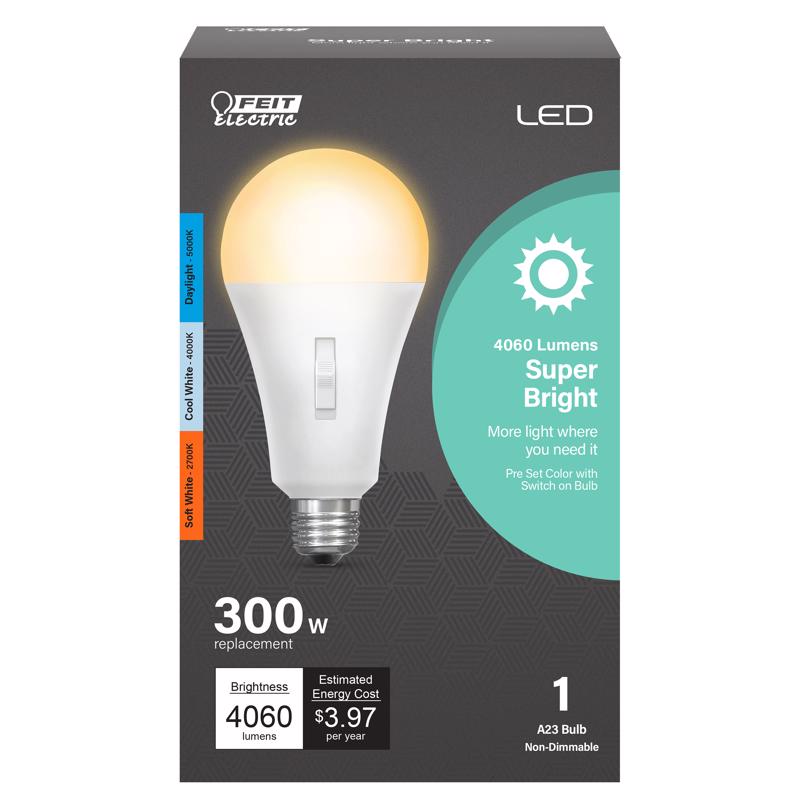 FEIT - Feit LED Intellibulb A23 E26 (Medium) LED Bulb Tunable White/Color Changing 300 Watt Equivalence 1 p