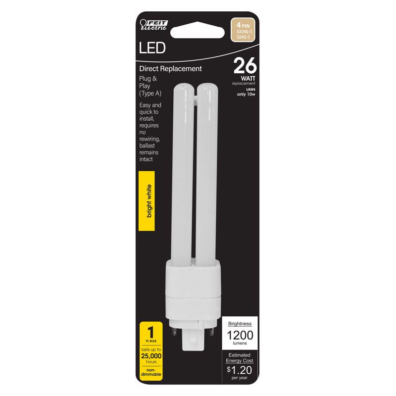 FEIT - Feit PL GX24Q-3 4-Pin LED Tube Light Neutral White 26 Watt Equivalence 1 pk