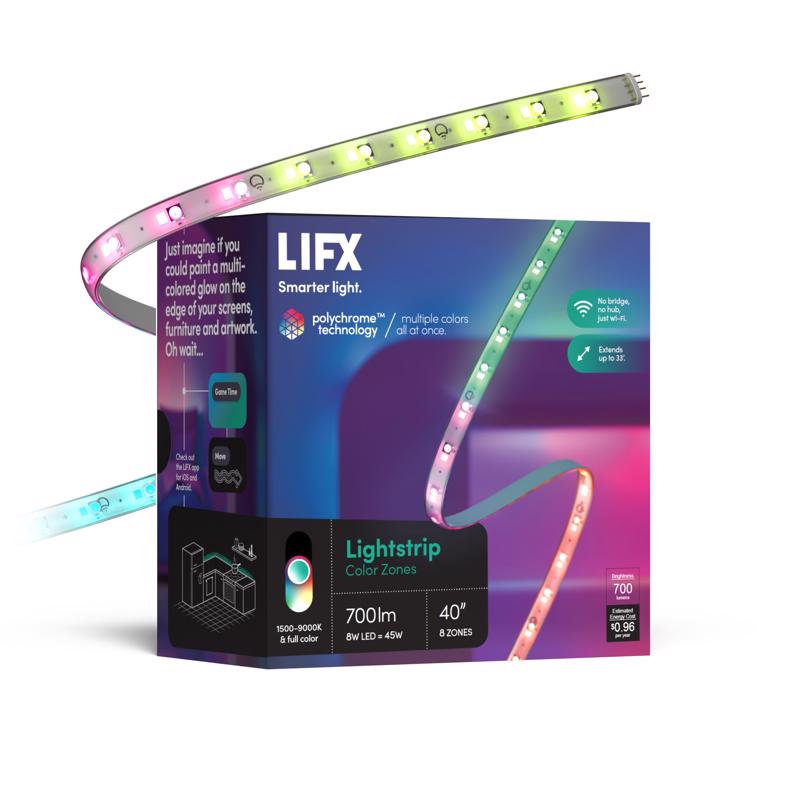 LIFX - LIFX Smart Home 40 in. L Color Changing Plug-In LED Tape Light 1 pk