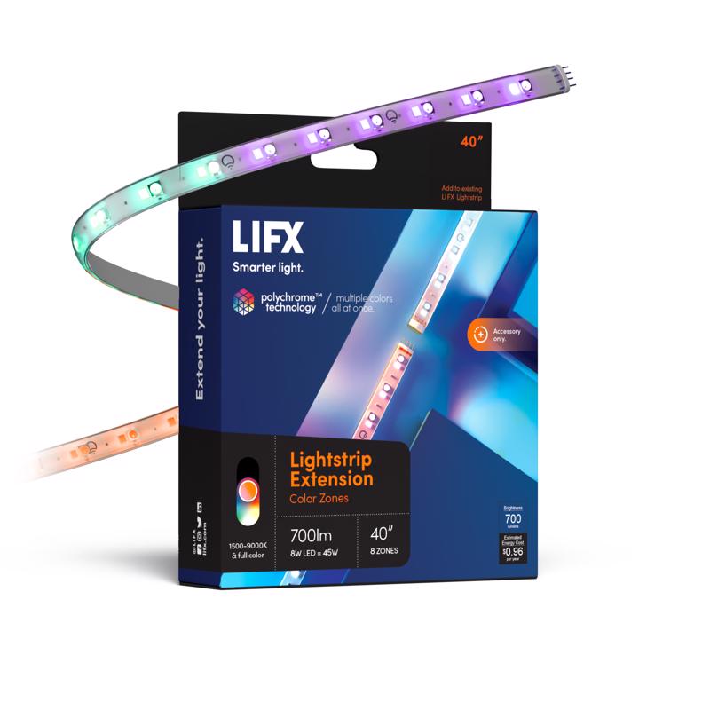 LIFX - LIFX Smart Home 40 in. L Color Changing Plug-In LED Strip Light Extension 1 pk