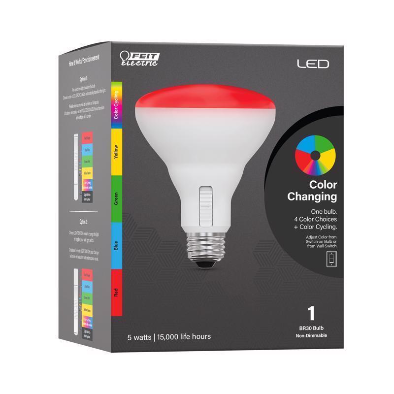 FEIT - Feit LED Smart BR30 E26 (Medium) Smart-Enabled LED Floodlight Bulb Color Changing 65 Watt Equivalenc