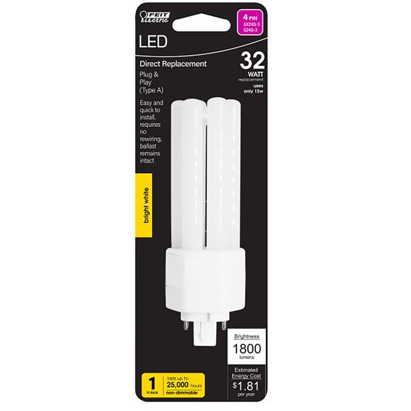 FEIT - Feit LED Linear PL GX24Q-3 4-Pin LED Light Bulb Bright White 32 Watt Equivalence 1 pk