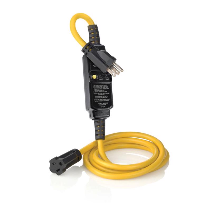 LEVITON - Leviton Outdoor 6 ft. L Black/Yellow Extension Cord 14/3 SJTW