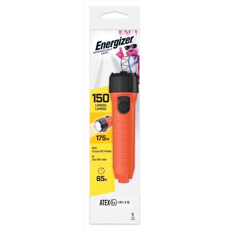 ENERGIZER - Energizer 150 lm Black/Orange LED Flashlight D Battery