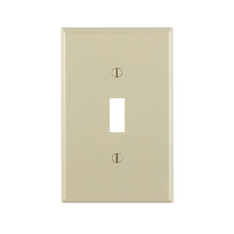 LEVITON - Leviton Ivory 1 gang Thermoplastic Nylon Toggle Wall Plate 10 pk