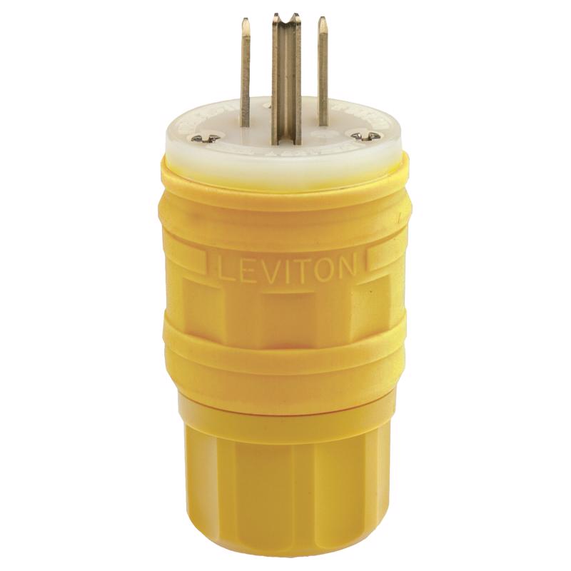 LEVITON - Leviton Industrial Nylon Straight Blade Plug 5-15P 18-10 AWG 2 Pole 3 Wire [14W47-YPB]