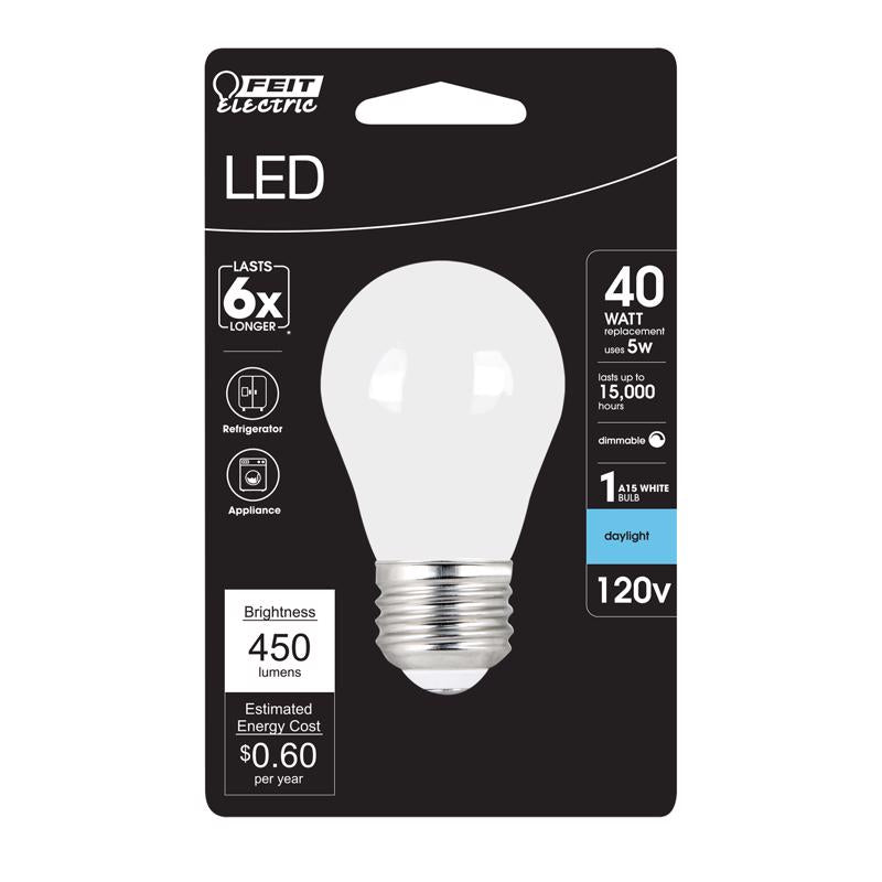 FEIT - Feit A15 E26 (Medium) Filament LED Bulb Daylight 40 Watt Equivalence 1 pk - Case of 6