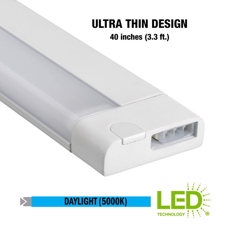 ETI - ETI 40 in. L White Plug-In LED Under Cabinet Light Strip 1050 lm