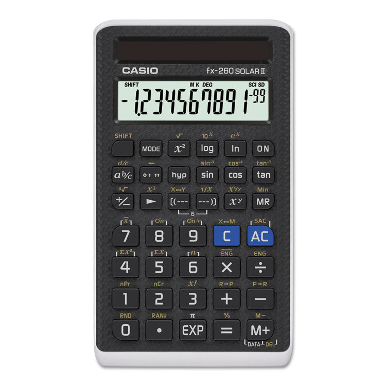 Casio - FX-260 Solar II All-Purpose Scientific Calculator, 10-Digit LCD, Black
