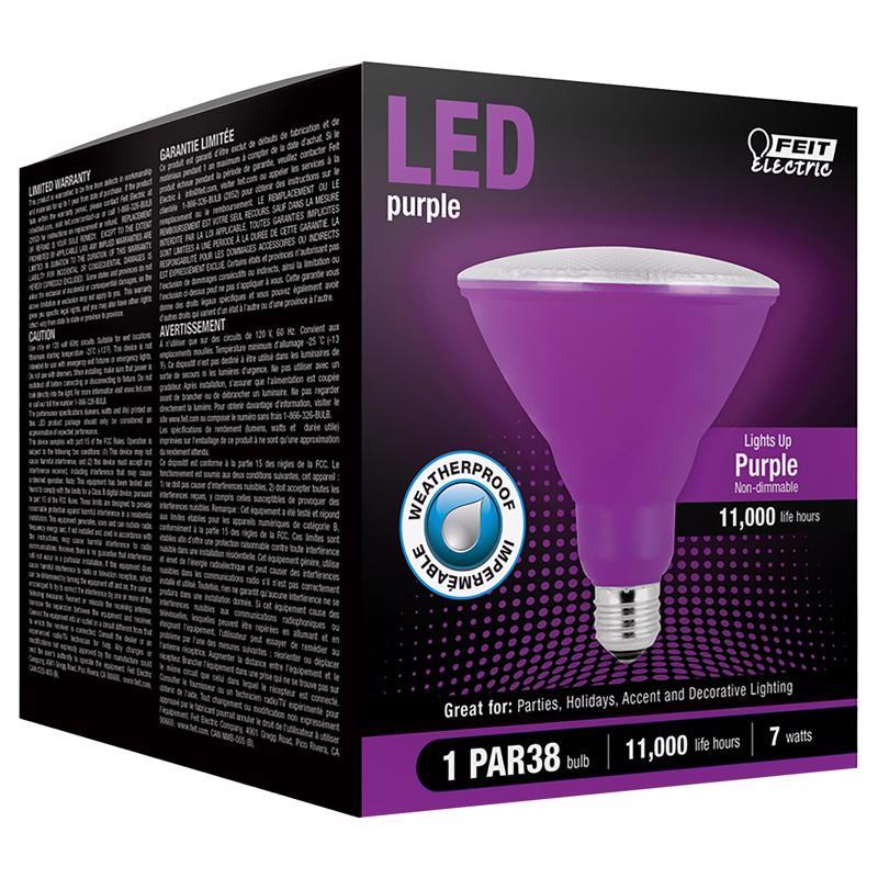 FEIT - Feit PAR 38 E26 (Medium) LED Bulb Purple 90 Watt Equivalence 1 pk - Case of 4