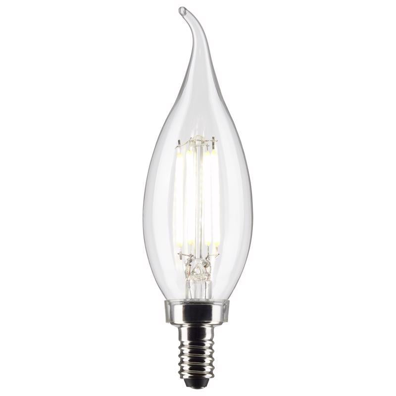 SATCO - Satco CA10 (Flame Tip) E12 (Candelabra) Filament LED Bulb Warm White 60 Watt Equivalence 2 pk [S21846]